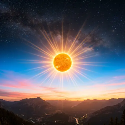 Radiant Sun in Cloudless Sky - Tranquil Beauty Captured