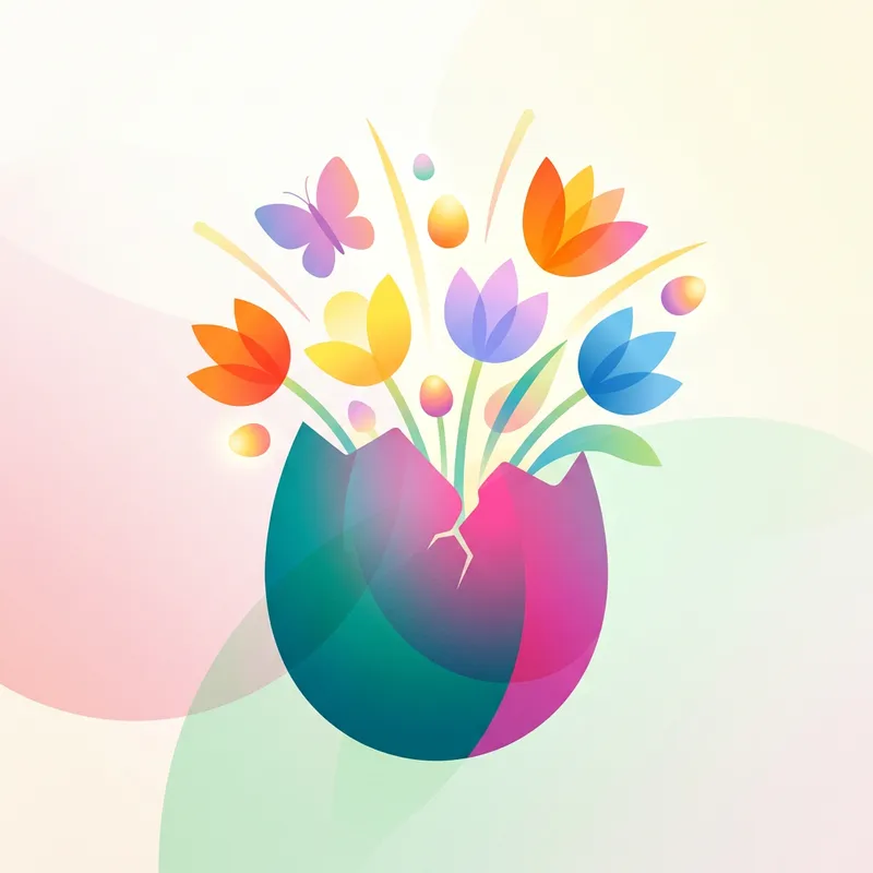 Colorful Easter Wishes Image - Abstract & Minimalist Design Colorful Easter Wishes Image - Abstract & Minimalist Design