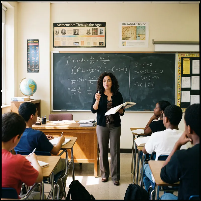 Dedicated Hispanic Female Teacher Explaining Math Equations | Enseignant