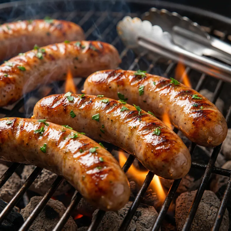 Succulent Grilled Sausages on BBQ