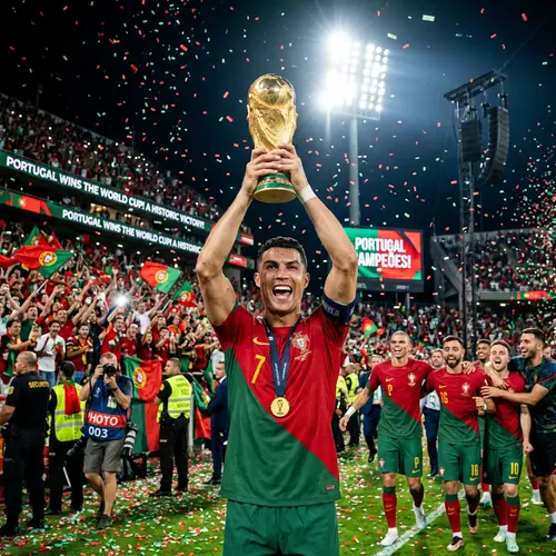 Portugal Soccer Player Celebrates World Cup Victory