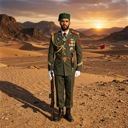 Moroccan Soldier in Traditional Uniform - Duty and Dedication