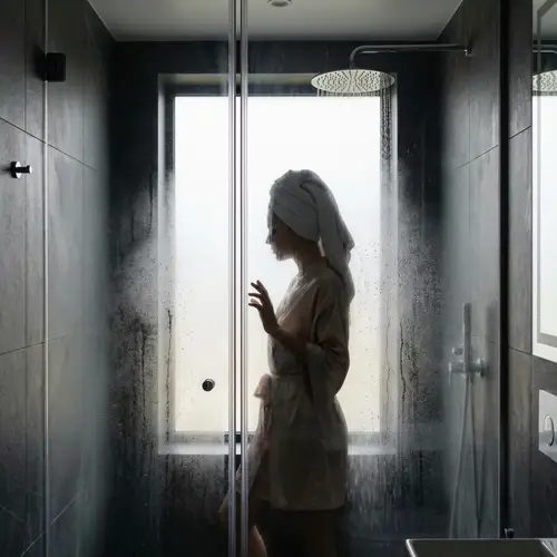 Elegant 8K Photo-realistic Depiction of Woman in Shower