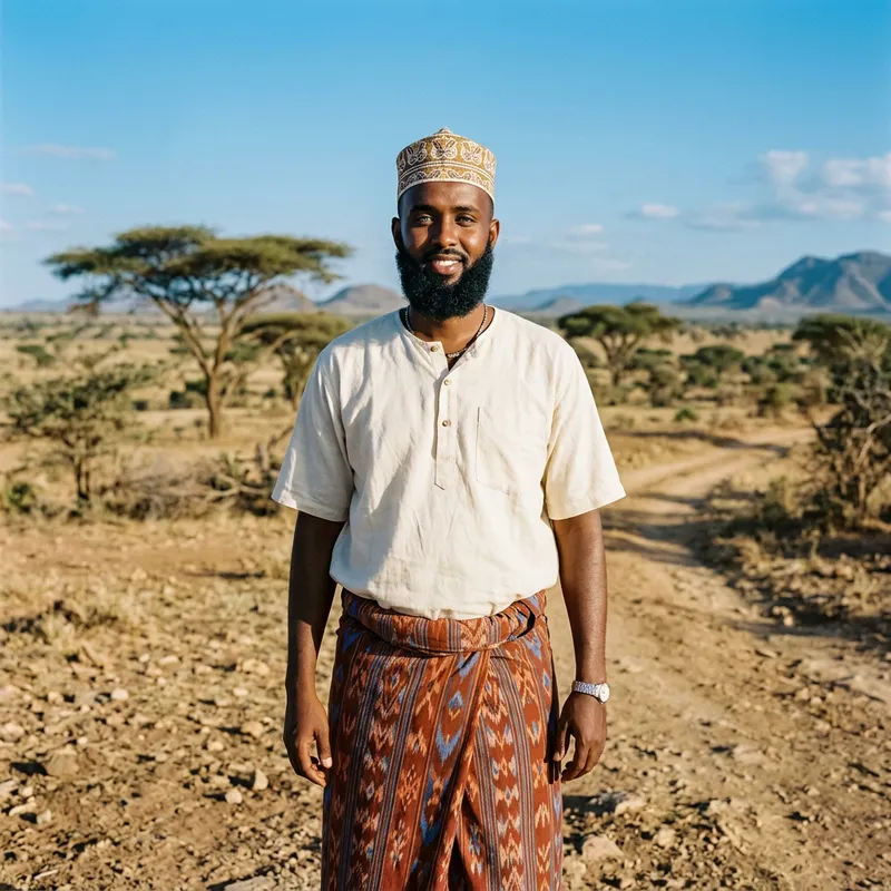 Somali Man with Bright Blue Eyes