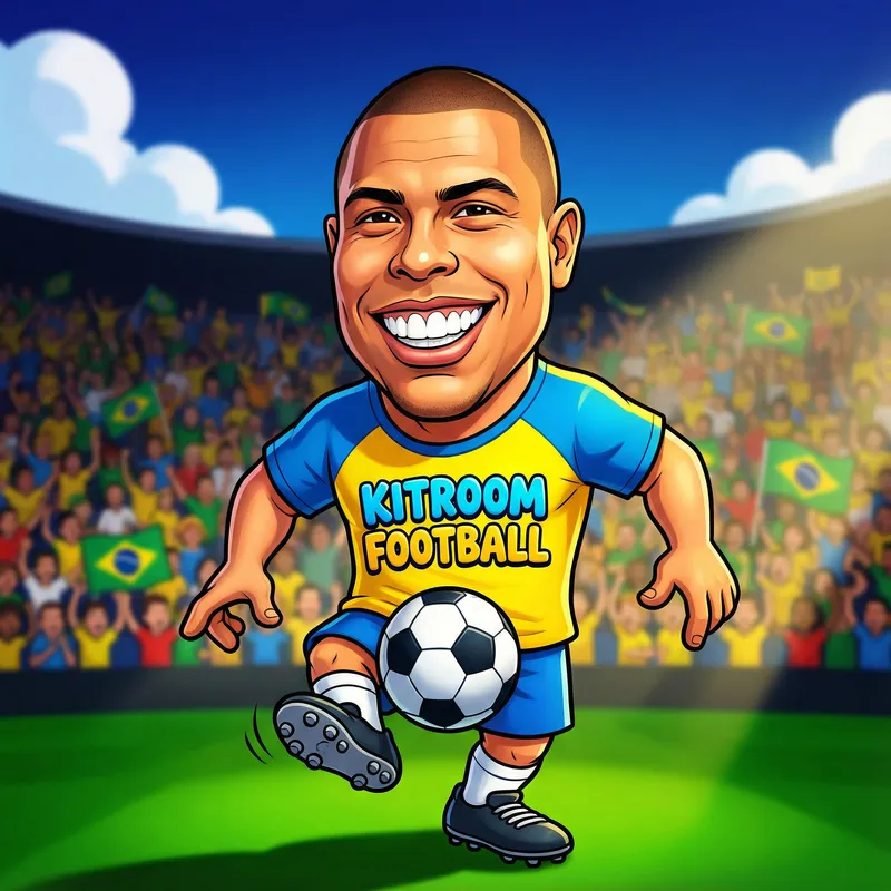 Cartoon Caricature of a Brazilian Soccer Star