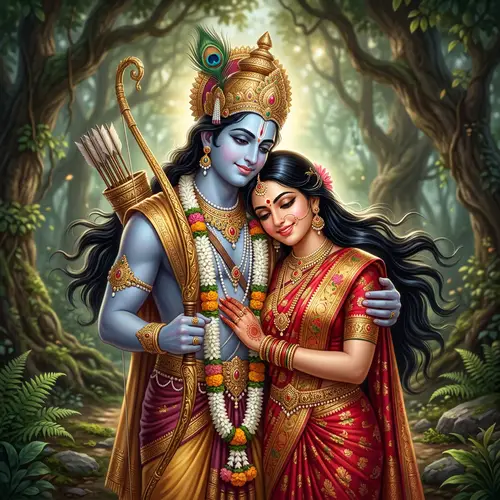 Divine Indian Couple in Traditional Attire | Mythological Love Story