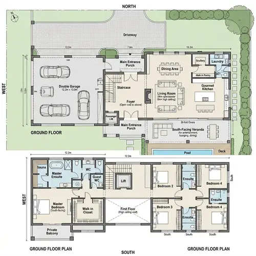 Bordeauxium House Plan with Luxurious Features