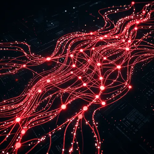 Vibrant Red Digital Network | Connection & Communication