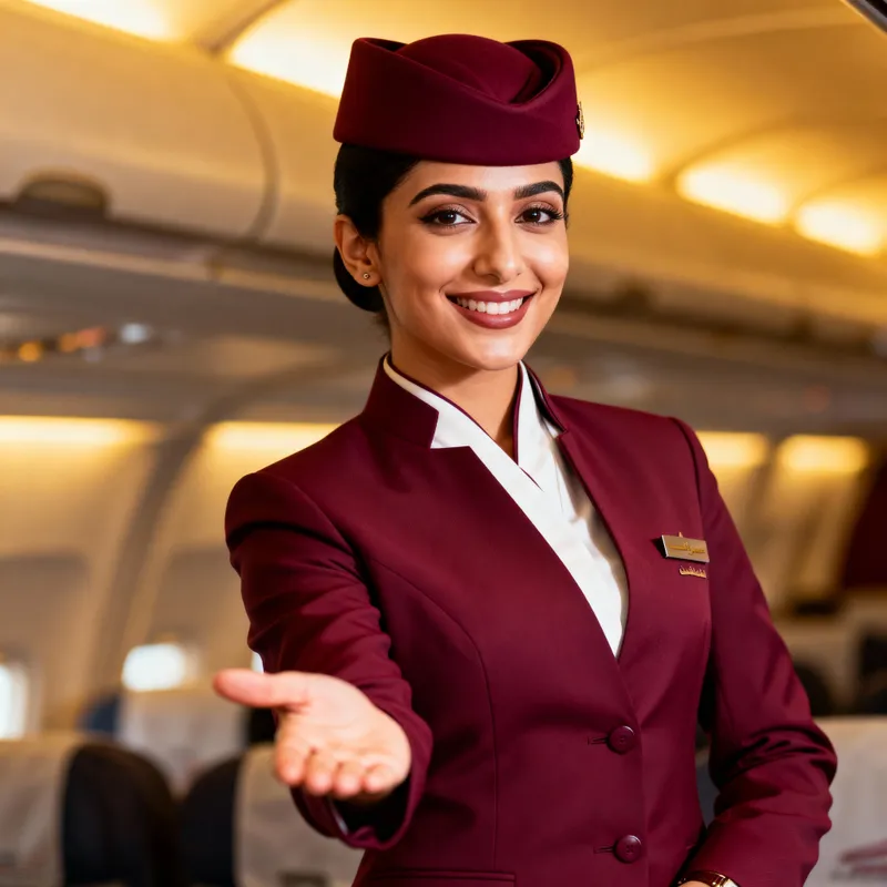 Elegance in Service: Qatar Airways Flight Attendant