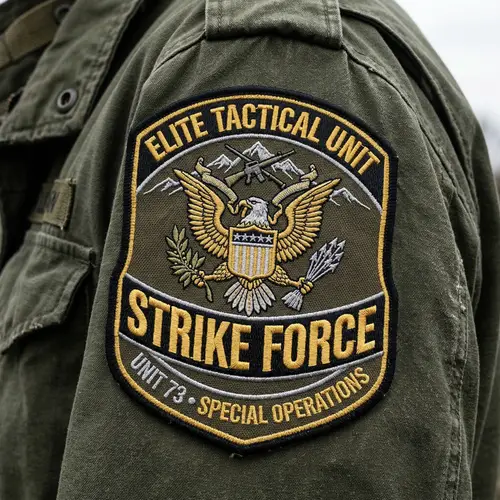 Embroidered Military-Style Patch with Emblem