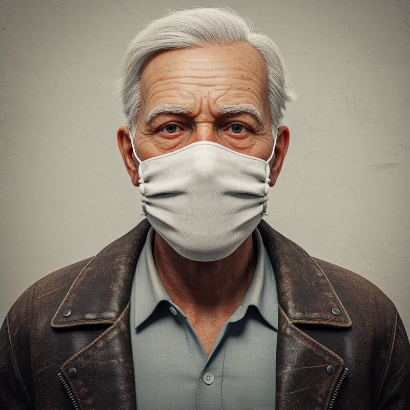 Elderly Monk with Mask - Unique Art Capture