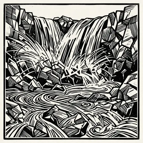 Abstract Composition of Natural Elements in Graphic Style