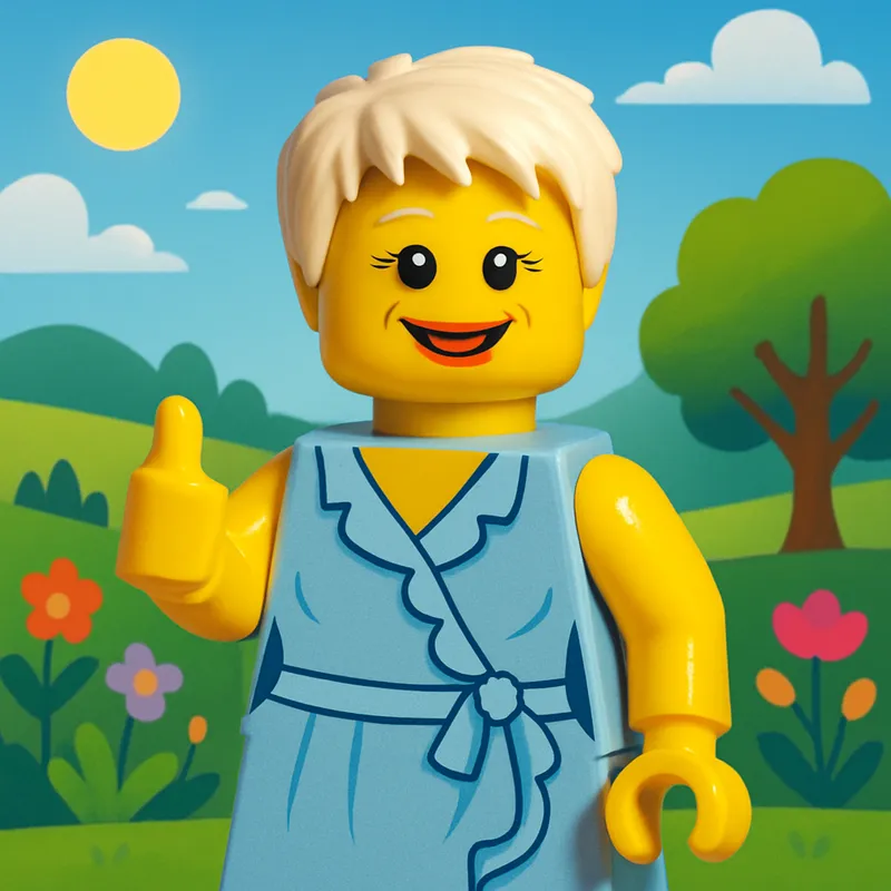 Summer Dress Lego Figure in Beautiful Background