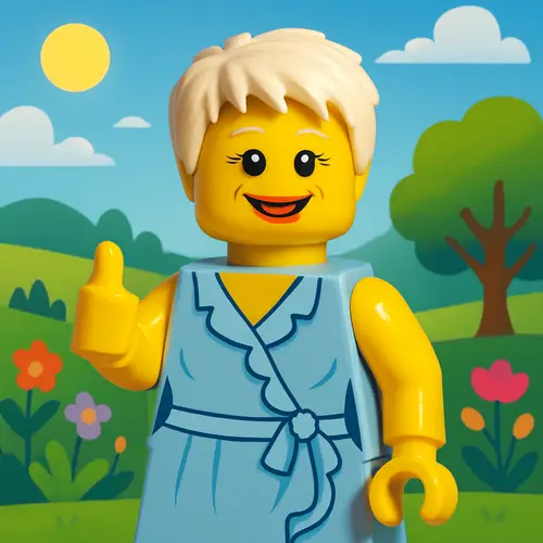 Summer Dress Lego Figure in Beautiful Background