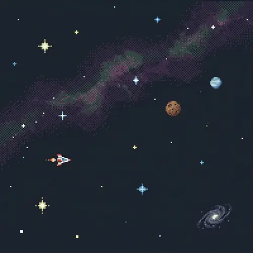 Stunning Space Background Pixel Art