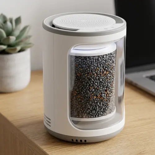 Compact 3D Air Purification Device | Modern Design