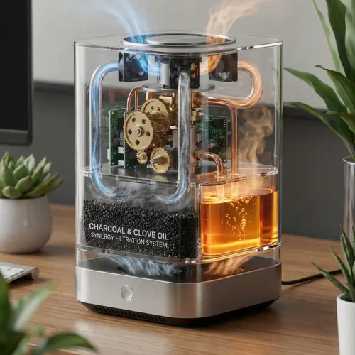 Compact Air Purification Device with Charcoal & Clove Oil for Clean & Fresh Air