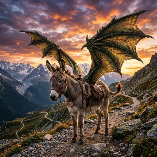 Dragon-Winged Donkey: A Unique Fantasy Creature