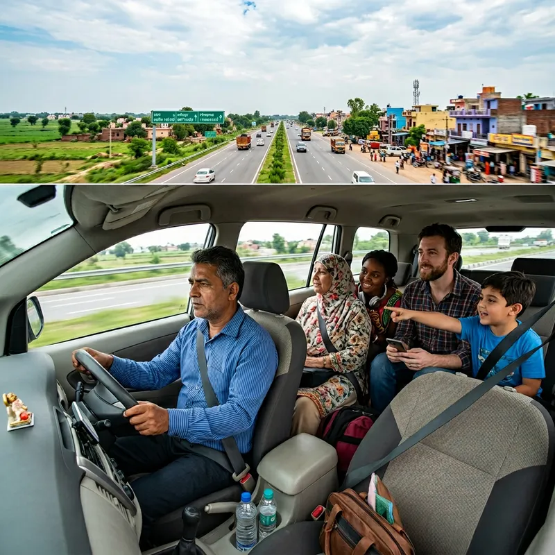 Diverse Group Road Trip from Delhi to Agra with Toyota Innova