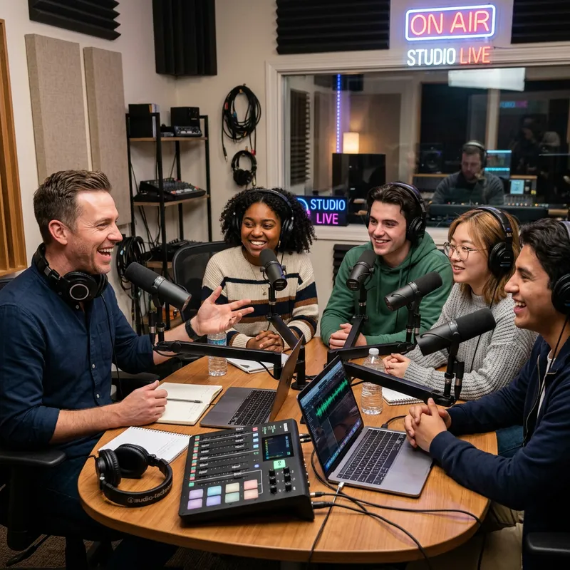 Engaging Podcast Interview in Professional Studio