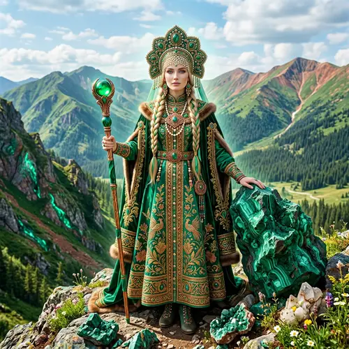 Mistress of the Copper Mountain in Slavic Green Costume
