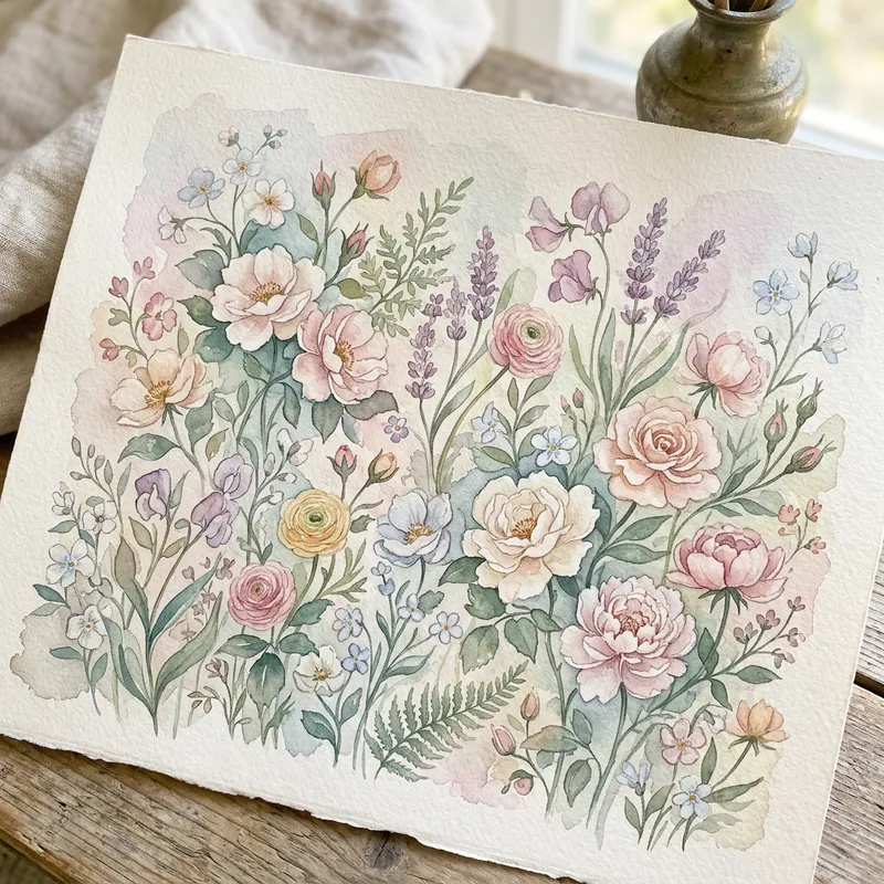 Tranquil Watercolor Floral Patterns for Relaxing Vibes