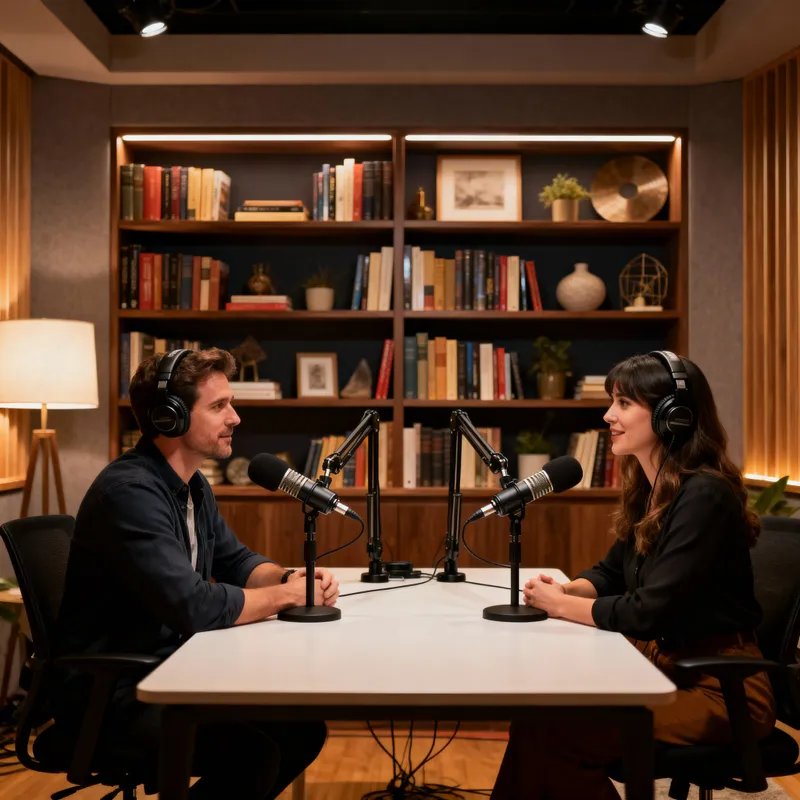 Cozy Modern Podcast Studio Setup