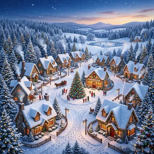 Whimsical Winter Village: Christmas Cottages Delight