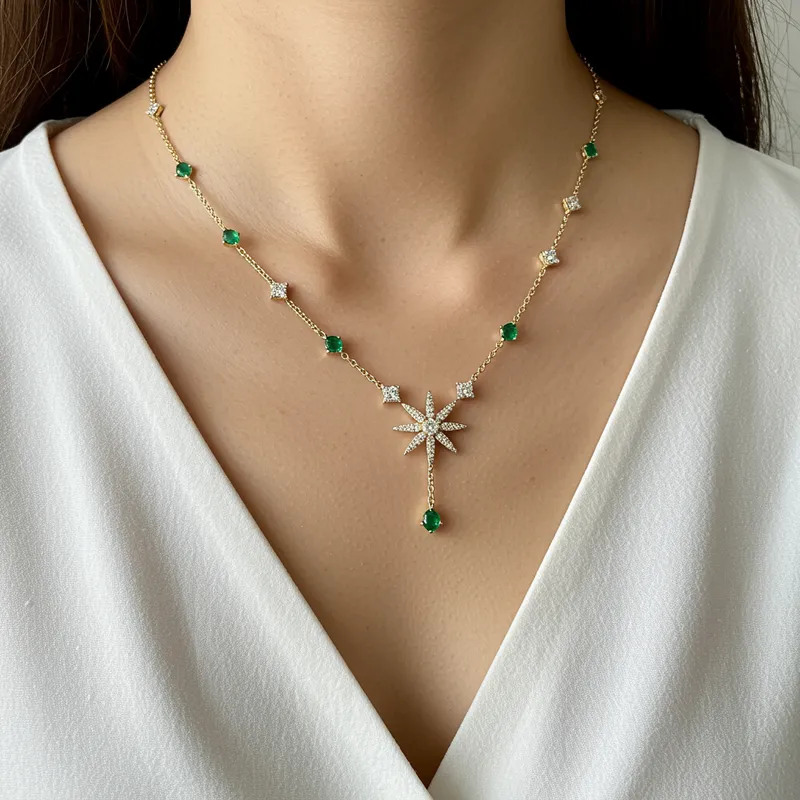 Elegant Modern Necklace in 18K White Gold