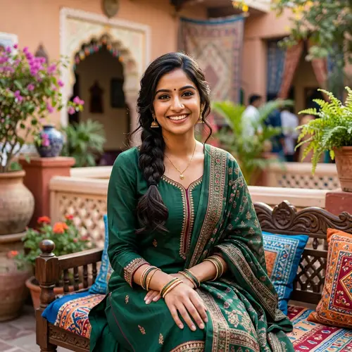 Elegant South Asian Woman | Youthful Charm & Cultural Roots