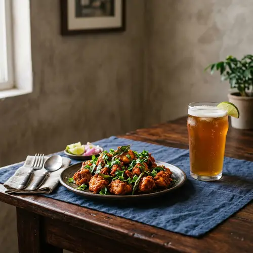 Delicious Chicken 65 with Stylish Table Setting