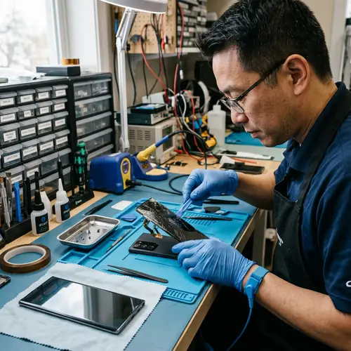 Expert Display Repair Service for Large Smartphones | Technician at Work