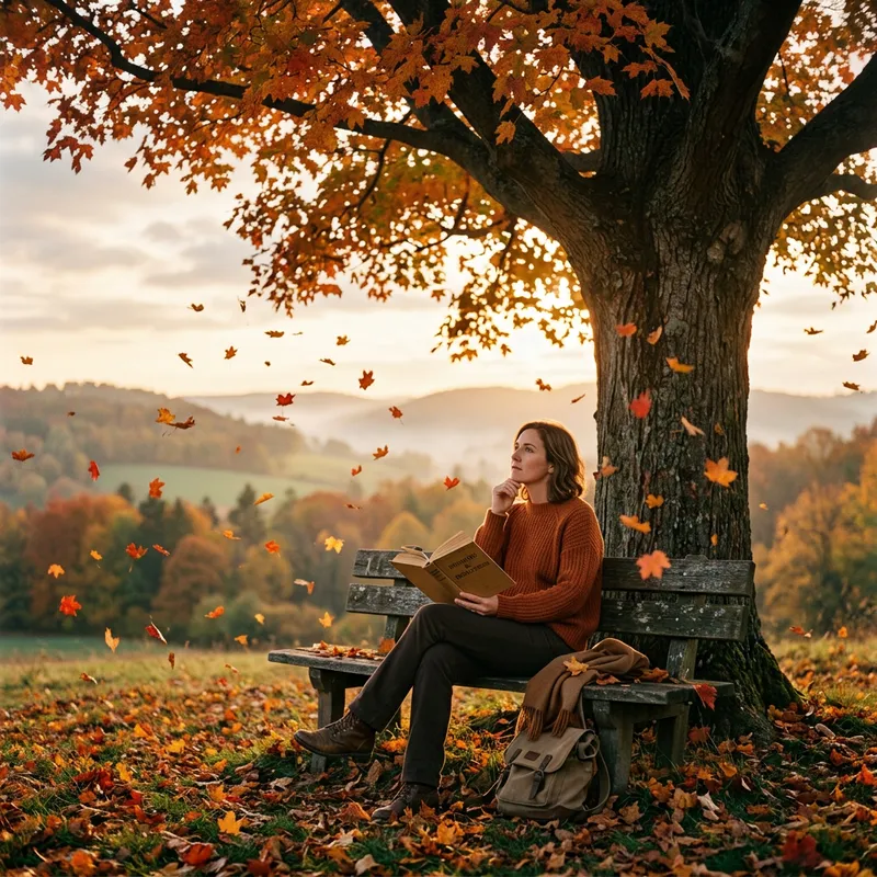 Moments of Contemplation: Tranquil Autumn Reflection