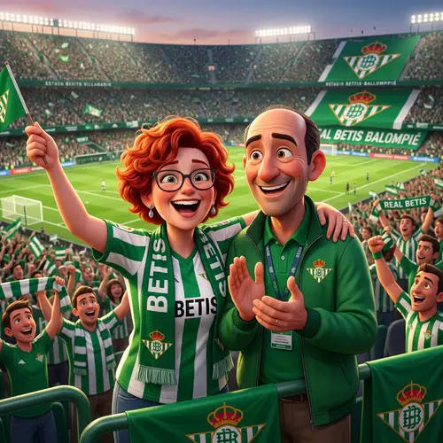 Pixar-Style Couple at Betis Stadium