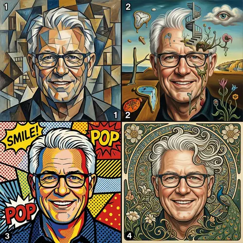 Jurgen Klopp: A Portrait in 4 Artistic Styles