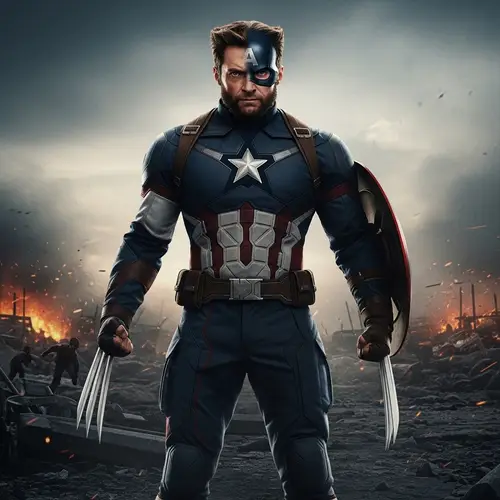 Wolverine and Captain America Fusion Artwork