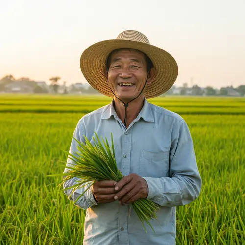 Smiling Asian Farmer: A Portrait of Hard Work