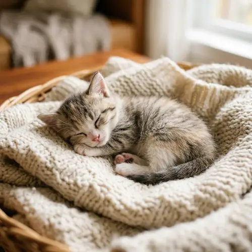 Adorable Sleeping Kitten - Peaceful Naptime