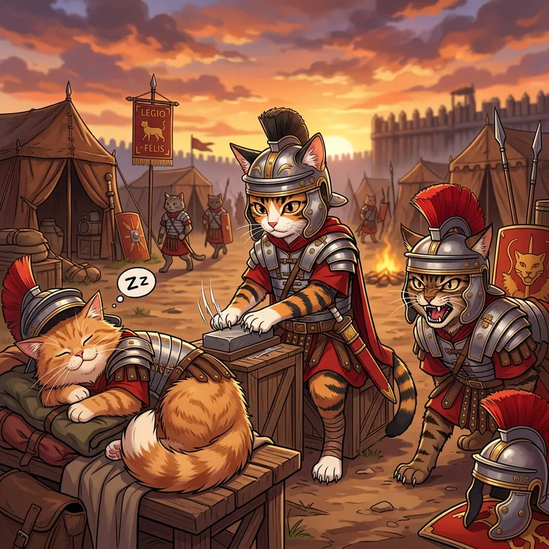 Anime Cats Legionnaire Battle Prep