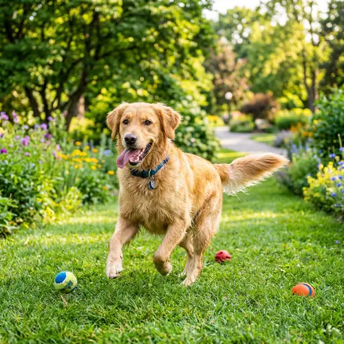 Energetic Dog Playing in Lush Green Park | Vibrant Outdoor Playtime