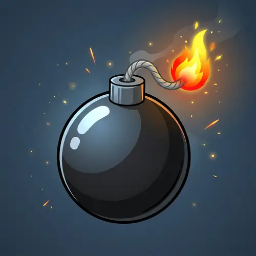 Classic Round Bomb Cartoon Illustration