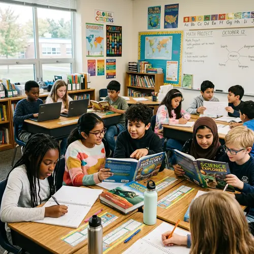 Diverse School Children in Inclusive Educational Environment