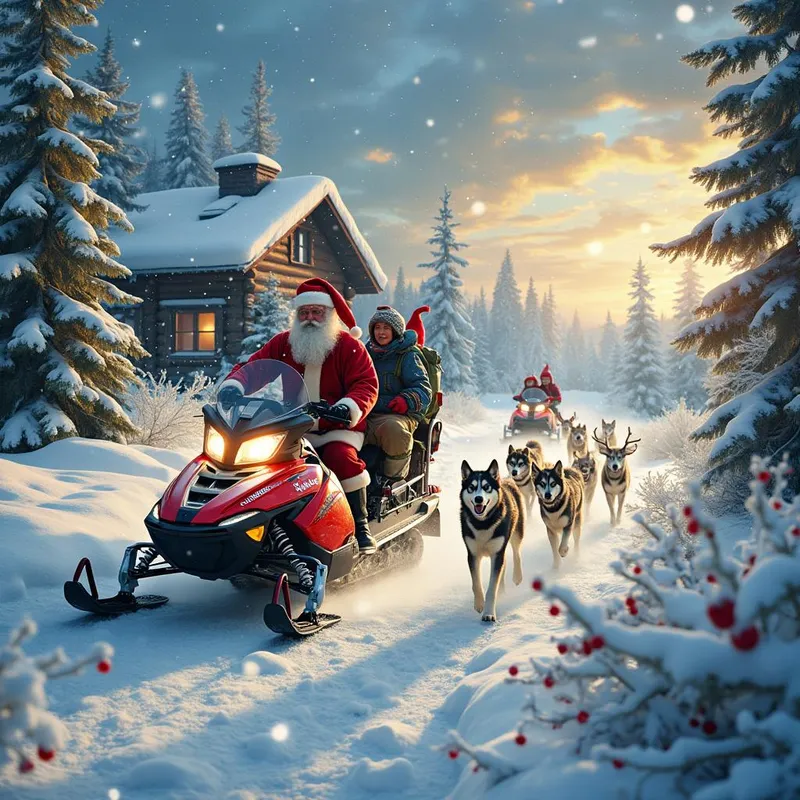 Festive Winter Wonderland Near Finnish Chalet Festive Winter Wonderland Near Finnish Chalet