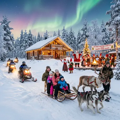 Festive Winter Wonderland Near Finnish Chalet