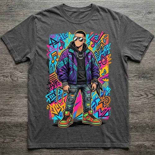 Vibrant Graphic Tee Inspired by Reggaeton Styles
