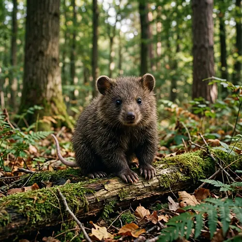 Fascinating Mouse-Bear Creature in Woodland Setting