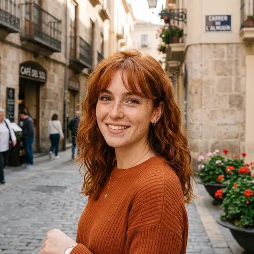 Red-Haired Spanish Woman with Korean-Style Bangs | Photos & Bio