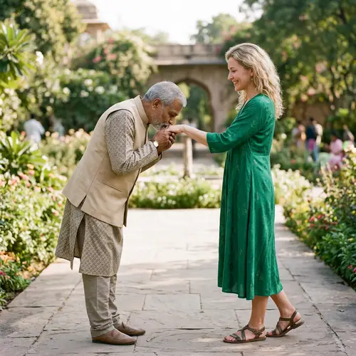 Chivalrous Greeting: A Timeless Moment