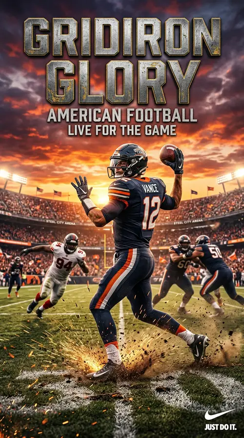 Gridiron Glory: Epic Quarterback Action Poster