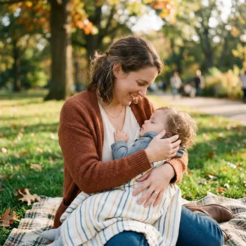 Mother Tenderly Holding Child - Heartwarming Moment